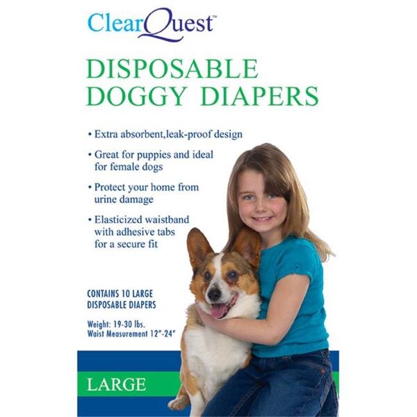 Petedge ClearQuest Disposable Doggy Diapers Lrg US948 18 - main
